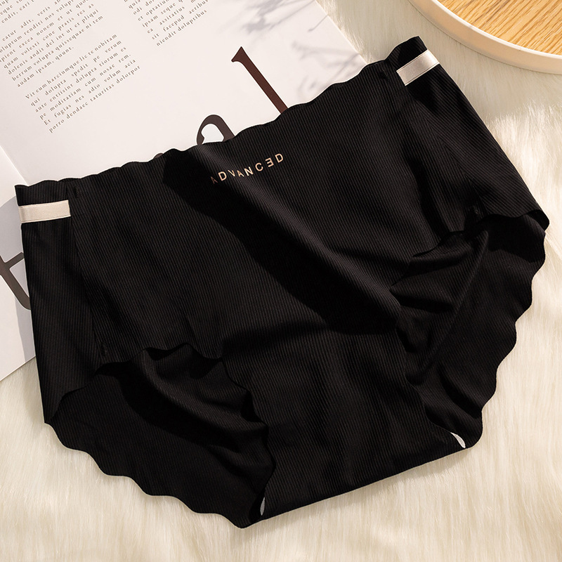 Picture of Ice Silk seamless underwear women's summer ultra-thin quick-drying breathable mid-waist antibacterial hip lifting girl student briefs women