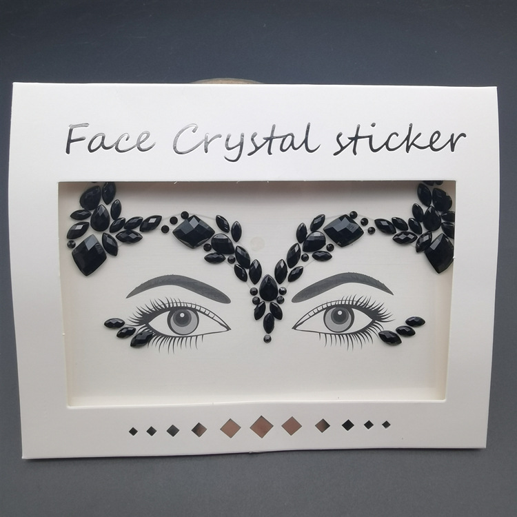 Picture of Internet Celebrity DIY Face Stickers, Eyebrow Stickers, Acrylic Accessories, Colorfulful Forehead Decoration, Masquerade Face Rhinestone Stickers