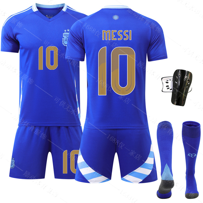 2024 Copa America Argentina away 10 Messi football uniform 11 Di Maria 21 Di Bala jersey suit