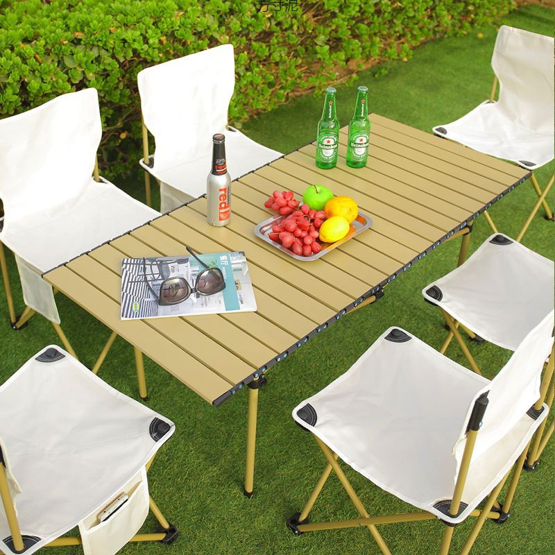 Folding Table Egg Roll Table Portable Camping Style Picnic Equipment Stall Set Outdoor Foldableing Table and Chair One Wholesale