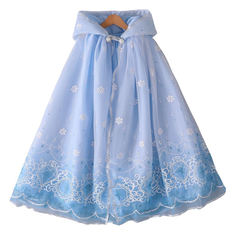 2025 Cross-Border Children's Clothing Amazon Ebay Elsa Cloak Christmas Cloak Girls Sequined Mesh Thin Cloak Summer