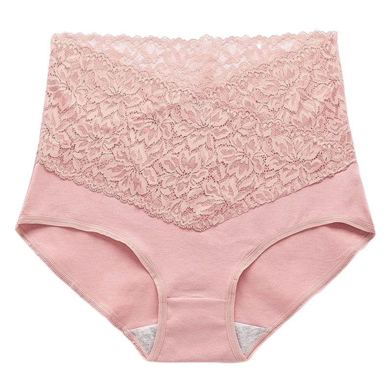 Picture of New V Neck High-Waisted Underwear for Women, Pure Cotton, Antibacterial Crotch Lace, Hot Temptation, Girls' Tummy Control Briefs 8808