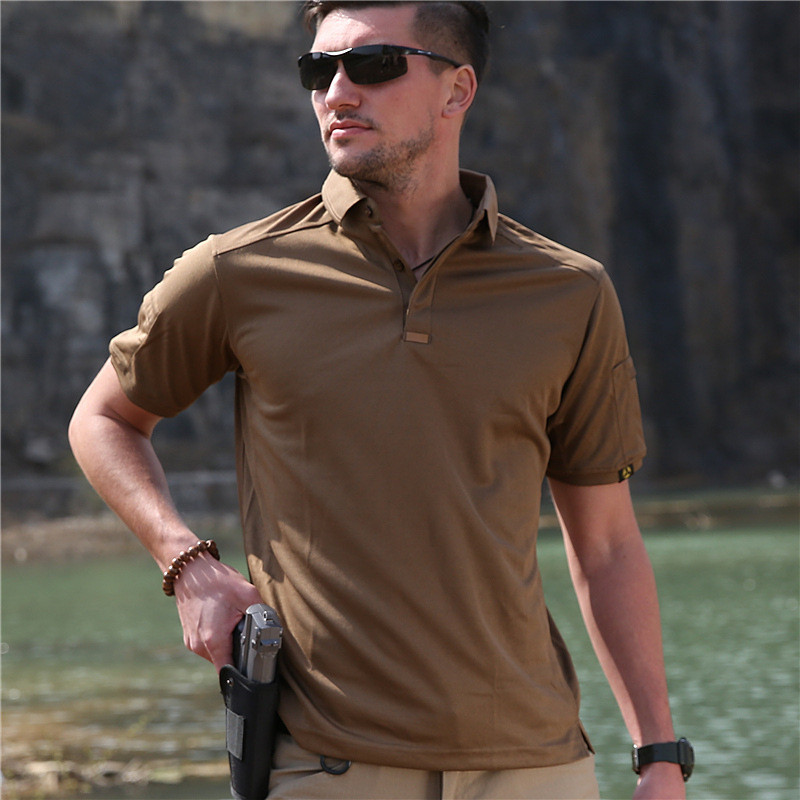 Picture of Consul lapel short sleeve multi-functional quick-drying T-shirt outdoor men's sports sweat-wicking quick-drying clothes stretch tactical T-shirt