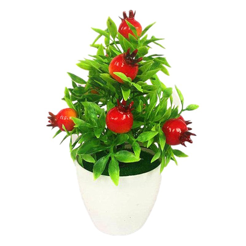 Wholesale Mini Pepper Orange Simulated Potted Artificial Fruit Small Bonsai 9 Fortune Fruit Trees Desktop Small Ornaments