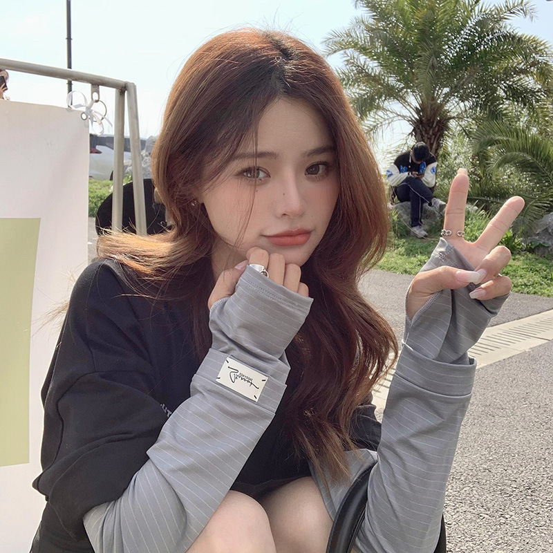 High-quality nylon self-contained ice-feeling sleeve women's loose and comfortable anti-ultraviolet sunshade ice sleeve summer riding and driving