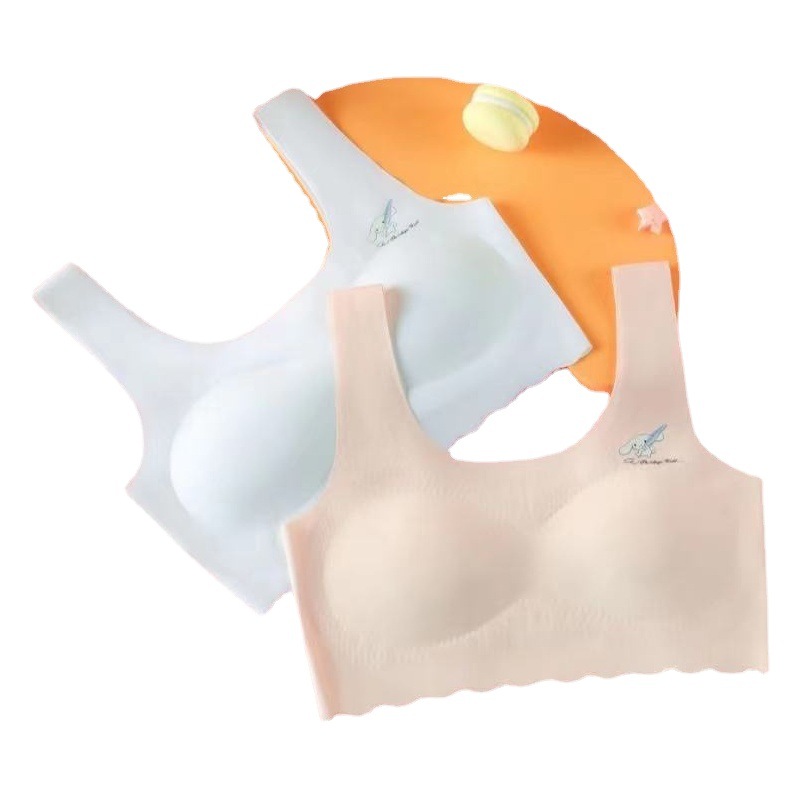 Girls' Big Children's Latex Chest Pad Seamless Underwear Developmental Camisole Vest Wearing 8-17 Years Old Strapless Wrapping Bra