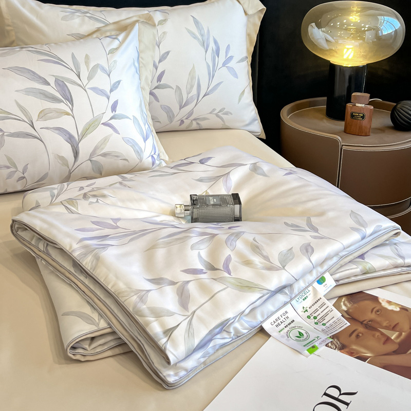 Picture of Class A 60S Tencel Summer Quilt Four-piece Lyocell Fiber Summer Quilt Machine Washable Air-conditioning Quilt Summer Thin Quilt
