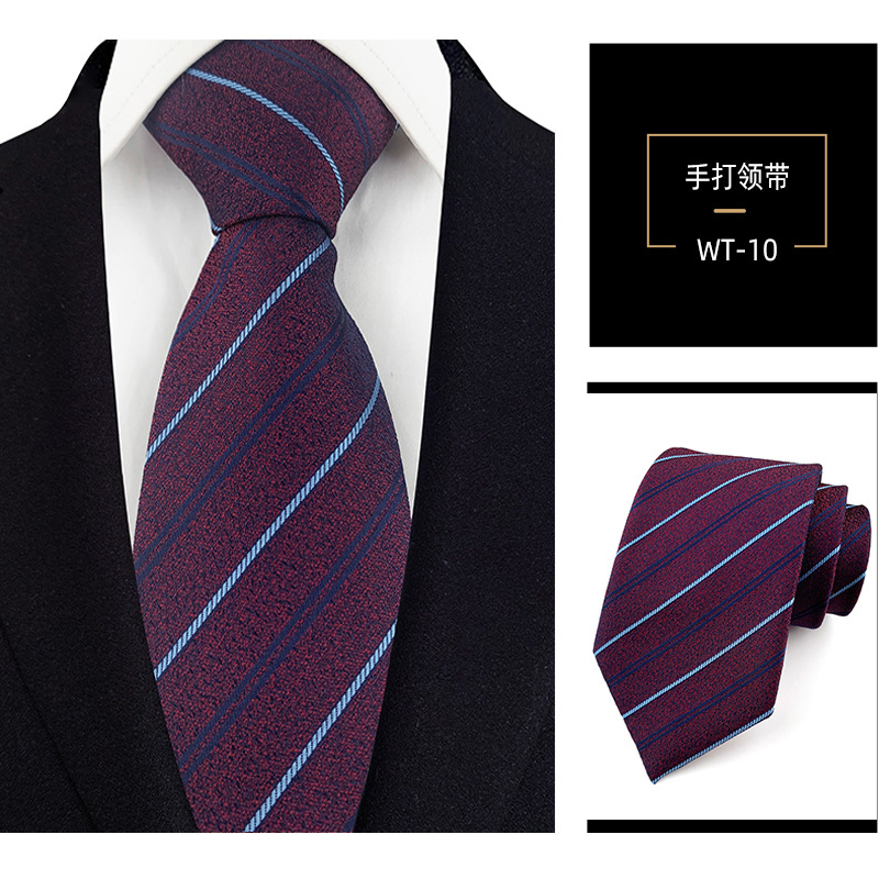 Picture of 8cm hand tie polyester yarn-dyed men's formal wear striped professional business suit accessories manufacturers in stock wholesale
