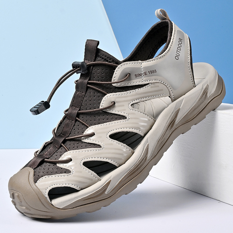 Men's Shoes Summer Breathable Baotou Beach Shoes Men's Outdoor Non-Slip Baotou Sandals Men's Trendy Versatile Large Size 4546