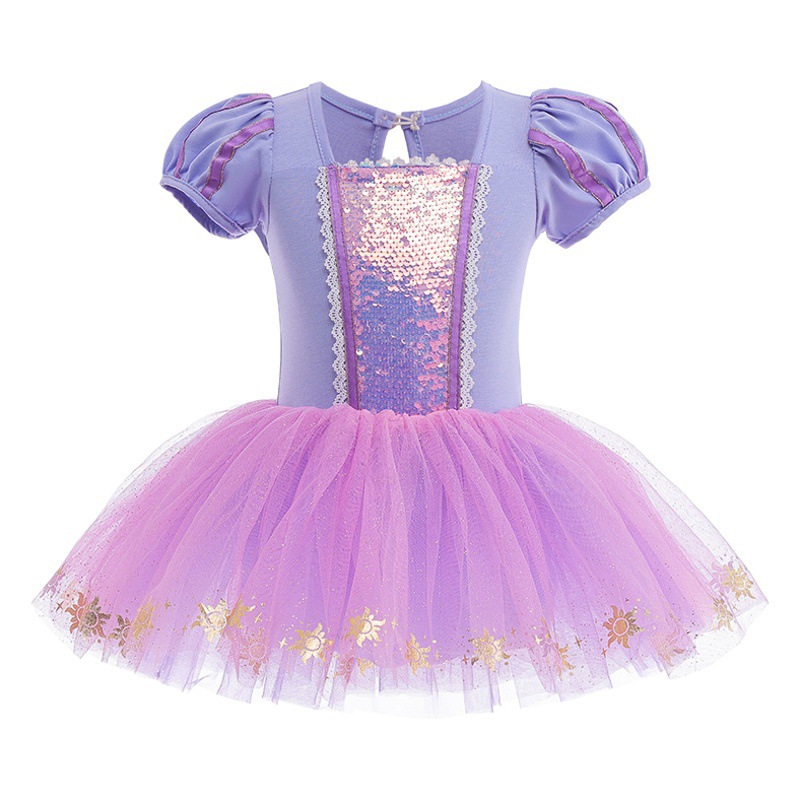 Picture of Princess Sophia dance dress ballet dress practice dress puff sleeve mesh pettiskirt girl performance dress