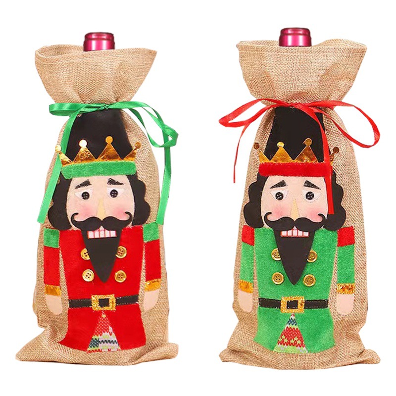American Christmas decorations walnut soldier champagne set Christmas walnut wine bottle set holiday party decoration supplies