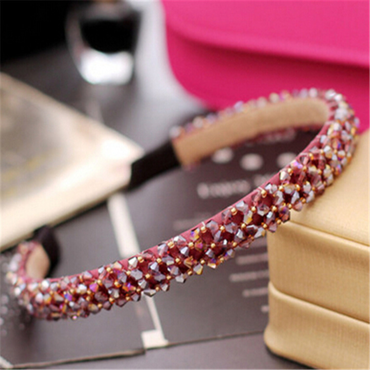 Picture of Korean style hairband luxury High sense four rows of bright crystal beaded hairband fashion sweet hair accessories wholesale