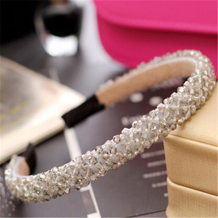 Picture of Korean style hairband luxury High sense four rows of bright crystal beaded hairband fashion sweet hair accessories wholesale