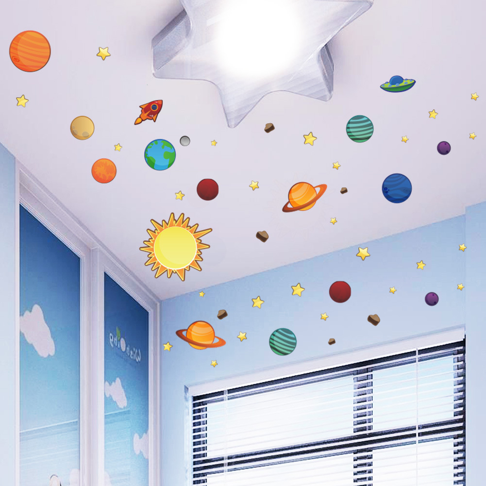 Picture of ZY1313 new solar system planet children's room bedroom background wall stickers foreign trade wholesale waterproof removable
