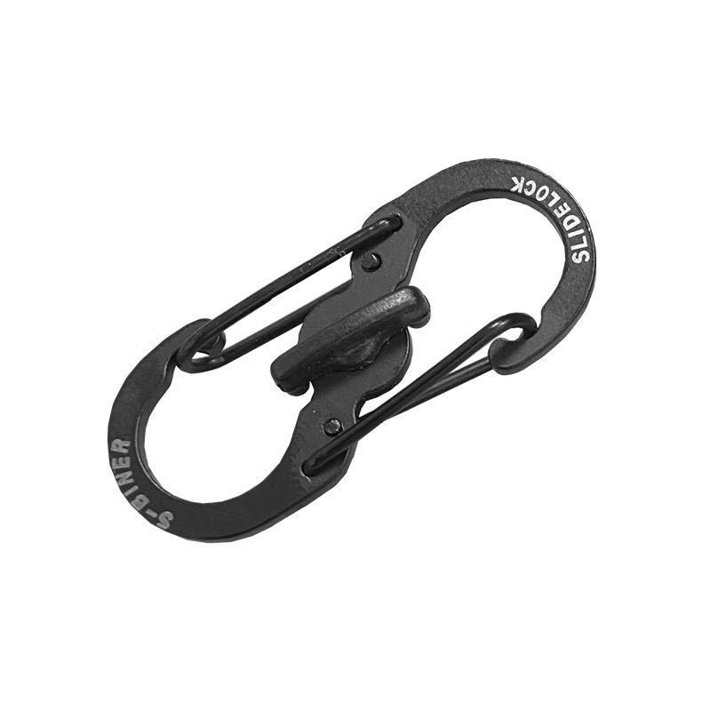 Picture of Fox Small size stainless steel 8-word buckle with lock anti-theft S buckle key chain travel bag buckle
