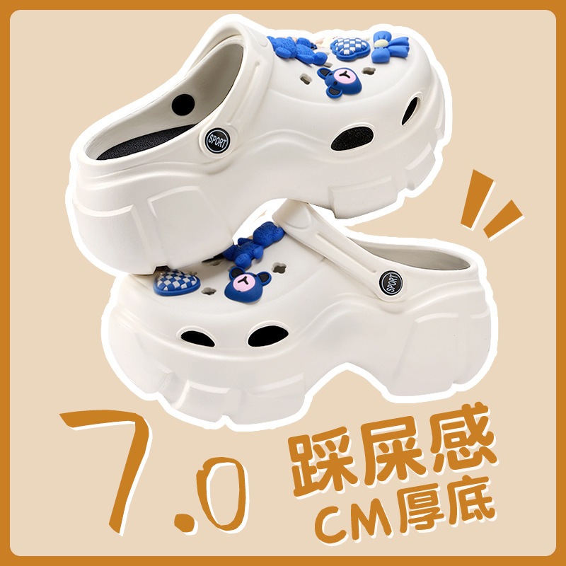 Picture of Thick-Soled Croc Shoes Women's 2025 New Summer Eva Anti-Slip Heightening Heel Beach Sandals Slippers Women's Summer Outerwear