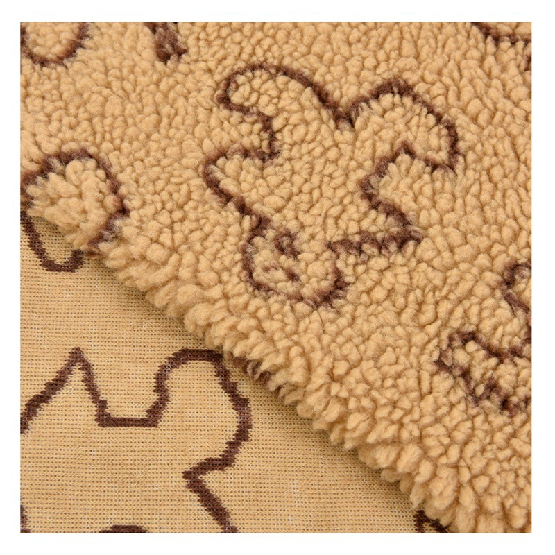 Gingerbread Man Printed Lamb Fleece Knitted Fabric New Lamb Fleece Home Textile Coat Autumn and Winter Warm Fabric