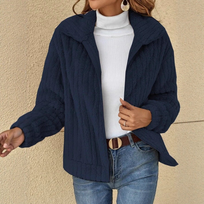 Picture of Amazon Europe and the United States cross-border women's temu2025 autumn and winter new wool plush cardigan lapel short coat