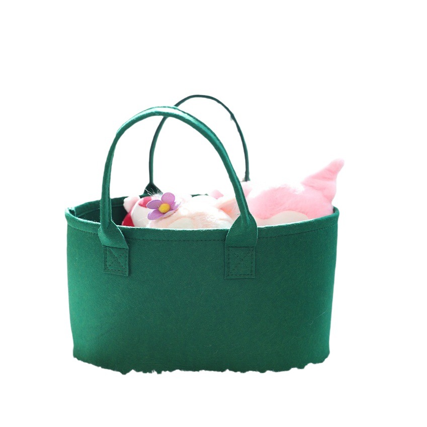 Felt Hand-Frame Storage Basket, Felt Handbag, Souvenir Handbag Storage Basket, Holiday Felt Storage Bag
