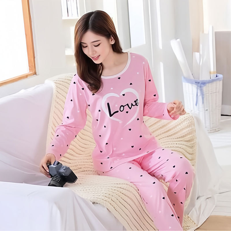 Manufacturer Wholesale Spring, Autumn and Winter Long-Sleeved Pajamas for Women, Thin, Cute, Casual, Small, Young Ladies, Home Wear Set