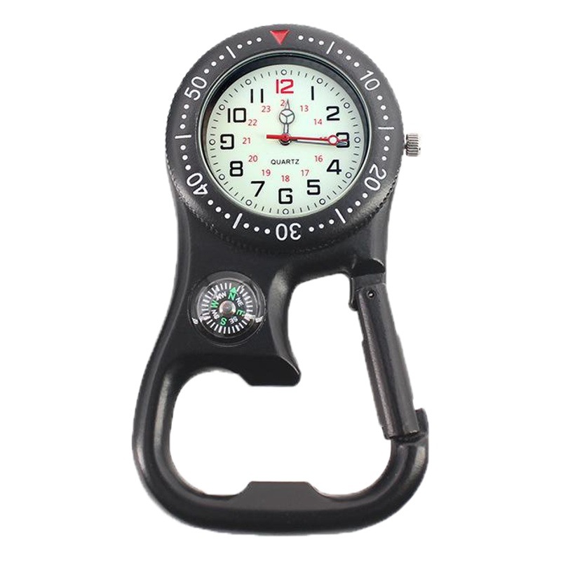 Mountaineering Buckle Hanging Watch Hanging Buckle Pointor Watch Bottle Opener Luminous Spiral Backpack Hanging Ornaments Outdoor Rock Climbing Hanging Watch