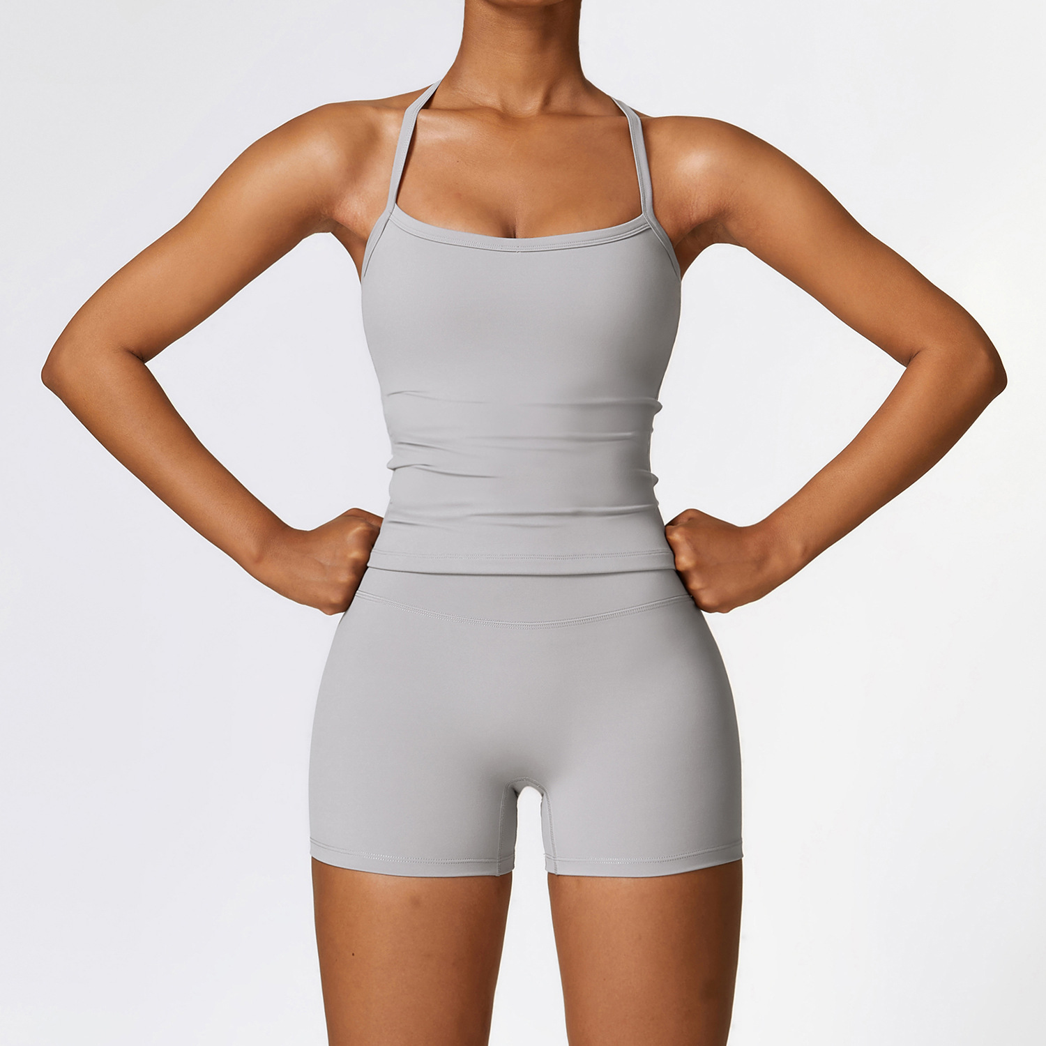 Picture of Zechuang European and American tight brushed yoga suit quick-drying workout clothes winter outdoor running sports suit female 8519