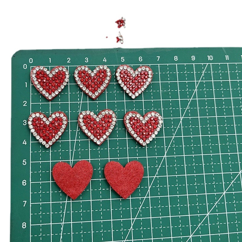 New rhinestone Red Heart Hot drilling love Pearl AB drill hot drilling diy hair accessories clothing decoration hot drilling