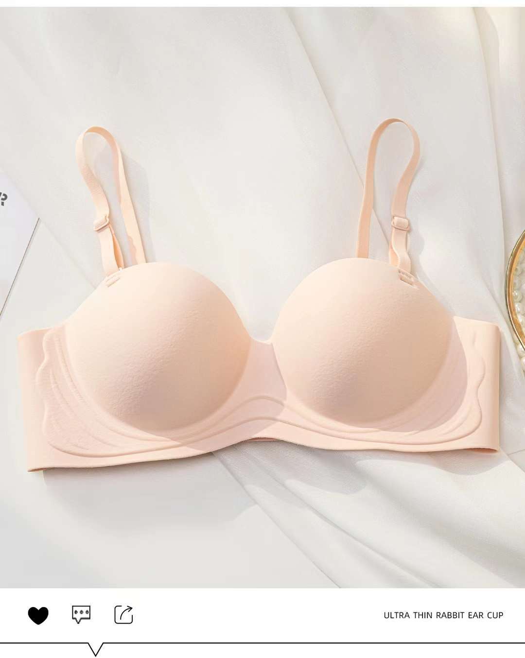 Picture of New one-piece seamless underwear women's small chest big without steel ring breast collection push up upper support anti-sagging bra