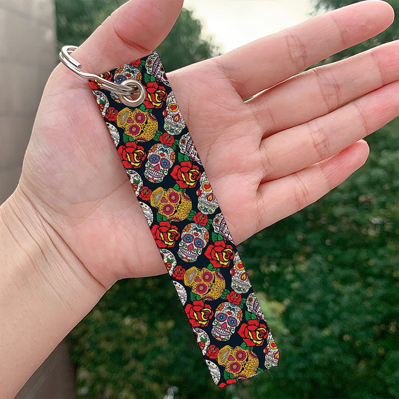 Picture of Amazon AliExpress European and American popular skull skull pu leather keychain wholesale in stock bag pendant