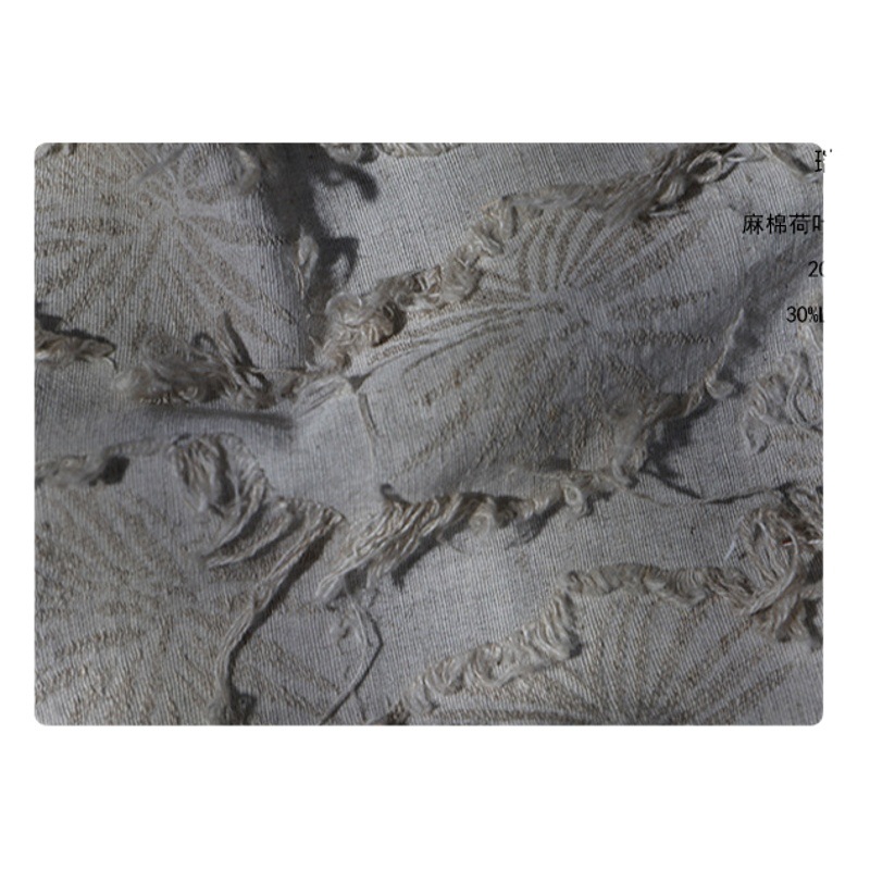in stock flax cotton lotus leaf tassel jacquard cut cloth three-dimensional sense heavy texture shirt coat clothing fabric