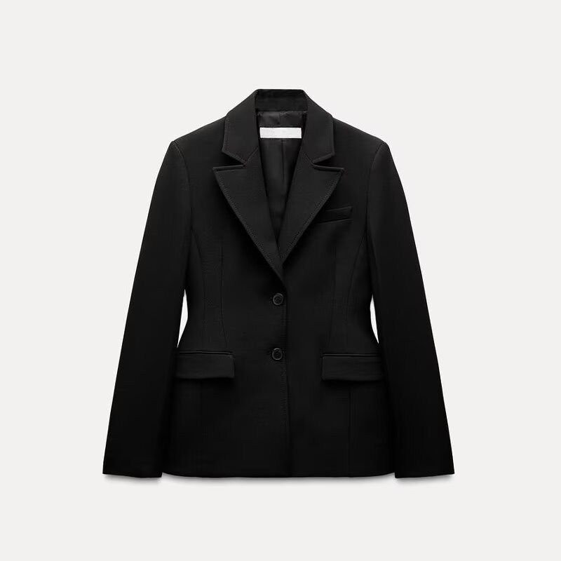 Picture of Zr Cross-Border 2025 Spring New Amazon European and American Fashion Casual Pure Color Single-Breasted Waist Suit Jacket