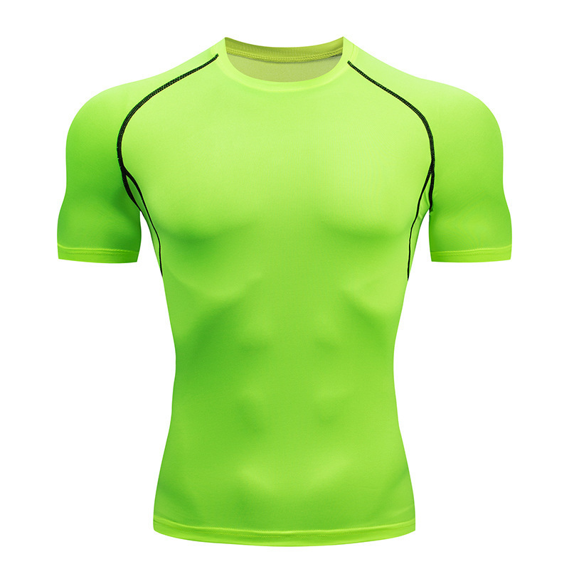 Picture of Sports Tight Quick-drying Clothes Basketball Fitness Clothes Short-sleeved Running Training Clothes High Elastic Moisture-absorbing Compression Clothes Men's T-shirt