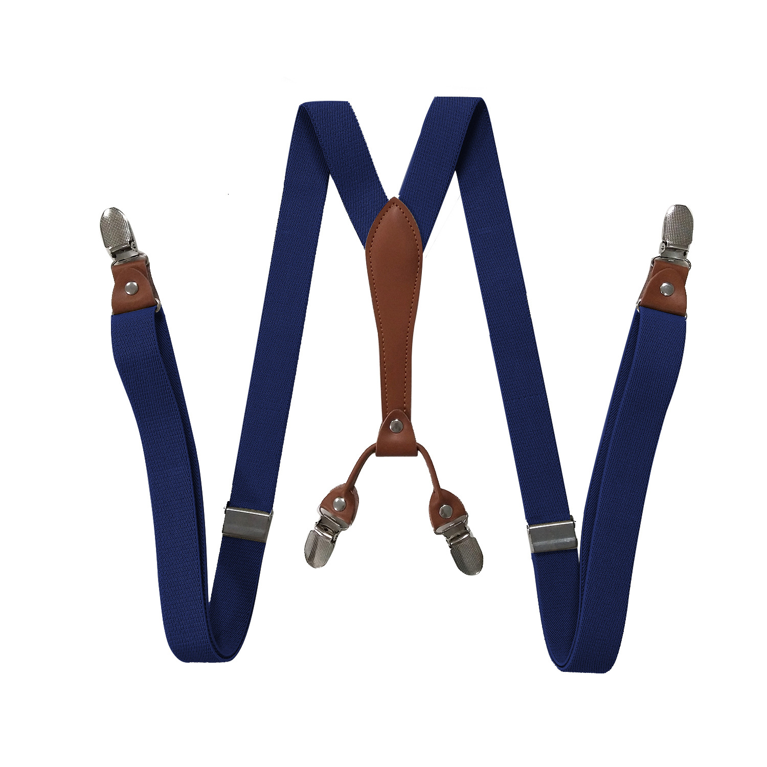 Picture of Cross-border supply 2.5cm adult 4-clip loose elastic suspenders for men and women elastic strap clip leather head