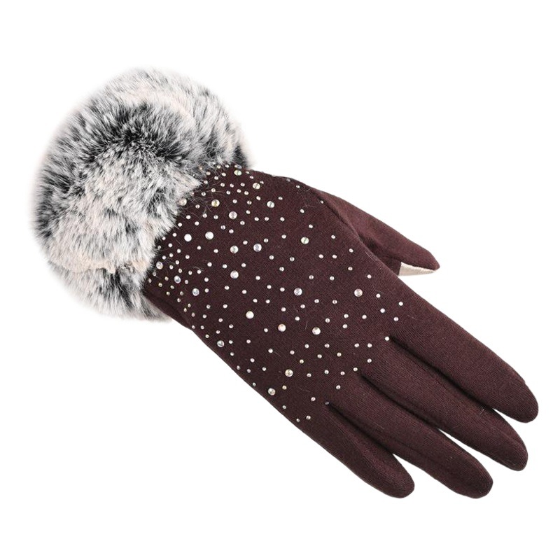 Mao mouth all over the sky star velvet gloves women's autumn and winter fleece-lined warm gloves driving riding outdoor touch screen gloves