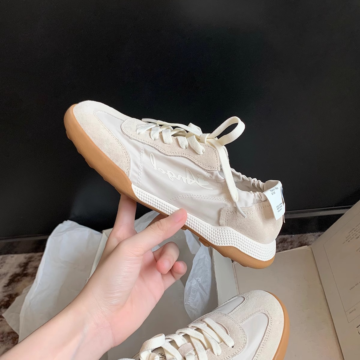 Suding 2024 Versatile Sports Sneakers Round-Toe Breathable Ballet Training Shoes Women's Casual Fashion