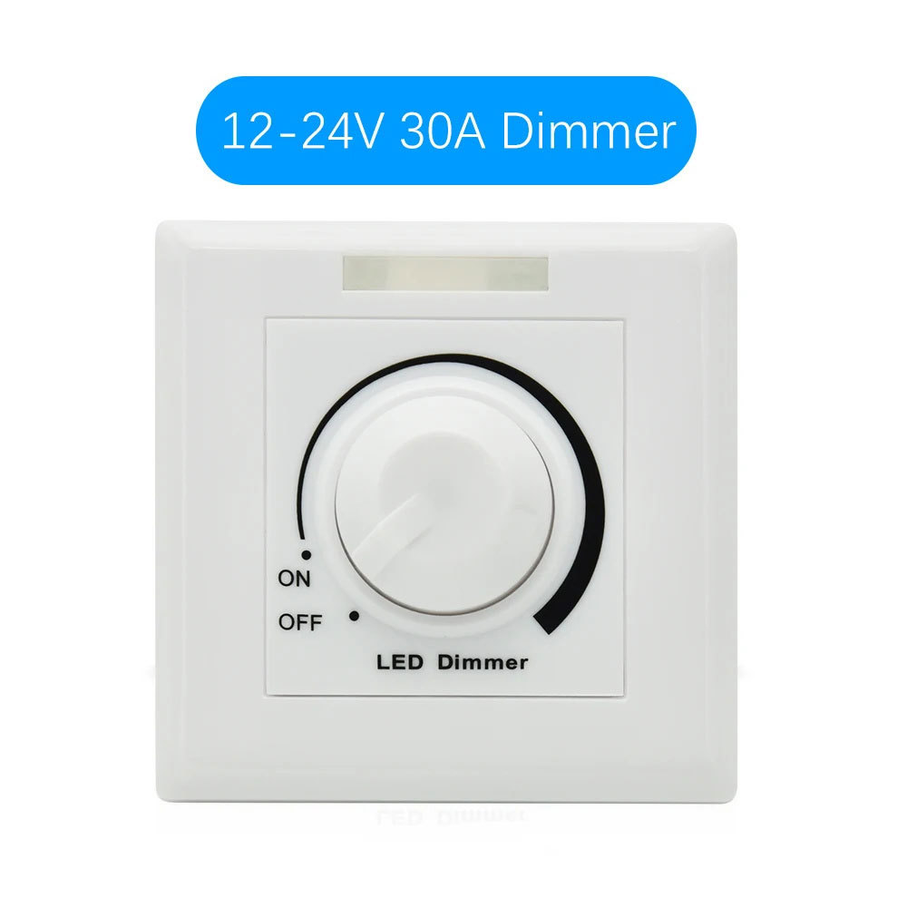 Picture of LED low voltage 12-24V/30A monochrome dimmer PWM knob remote control light mounted dark mounted 86 dimmer switch panel