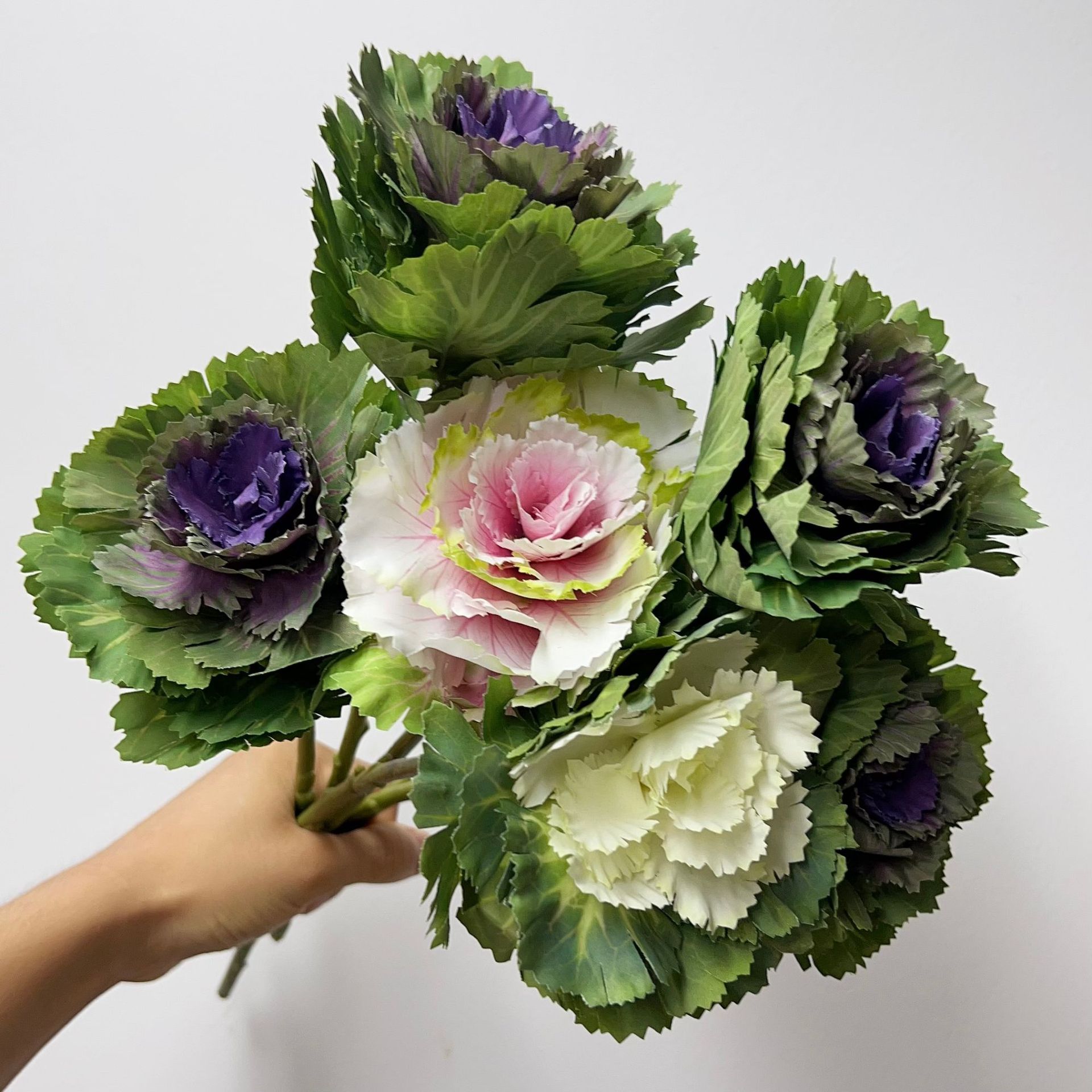 Picture of high quality Petal Simulation Flower Cabbage Simulation Vegetable Dining Table Living Room Decoration Bride Bouquet Wedding Flower