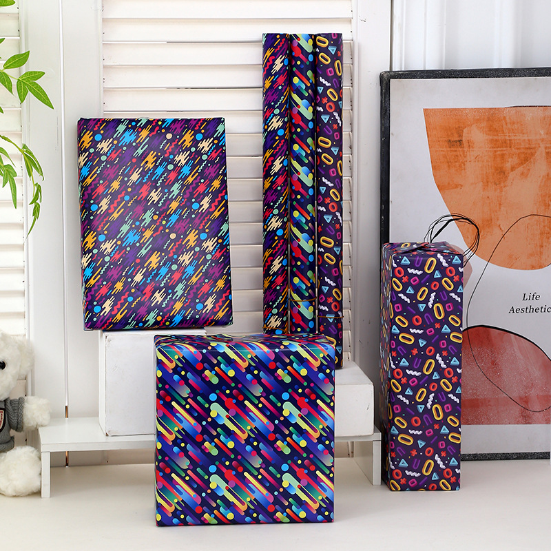 New geometric pattern wrapping paper children's gift wrapping paper diy gift box gift wrapping paper album book wrapping paper