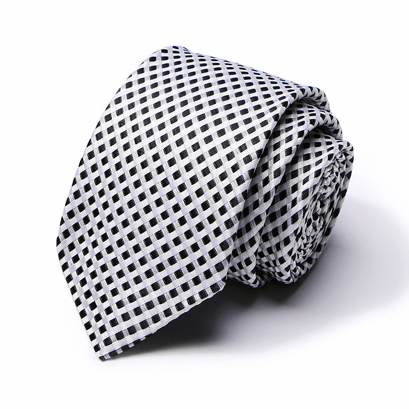 Picture of Tie spot tie polyester silk tie manufacturer 8cm business men's formal wear wedding studio tie