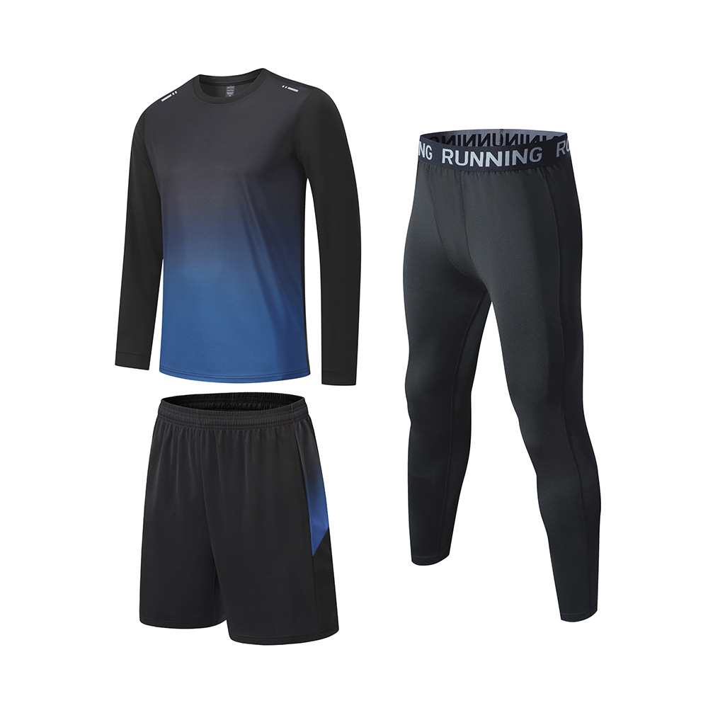 Picture of Cross-border Sports suit Men's Fitness Clothes Running Equipment Morning Running Clothes Cycling Training Room Tight Quick Dry Clothes Wholesale