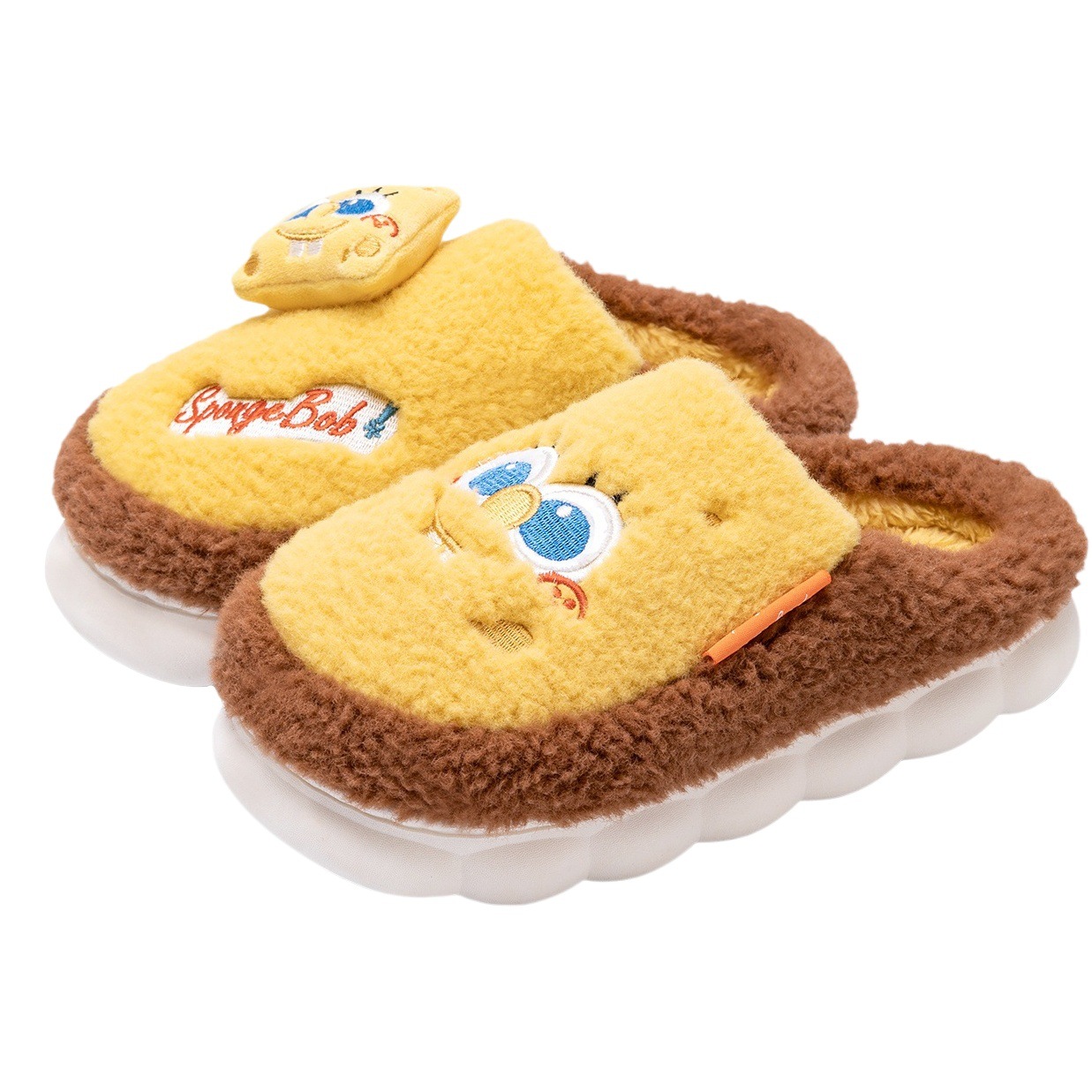 Spongebob Cotton Slippers for Men in Autumn and Winter 2025 New Outer Wear Casual Trendyy Hot Style Fleece-Lined Warm Cotton Slippers for Men