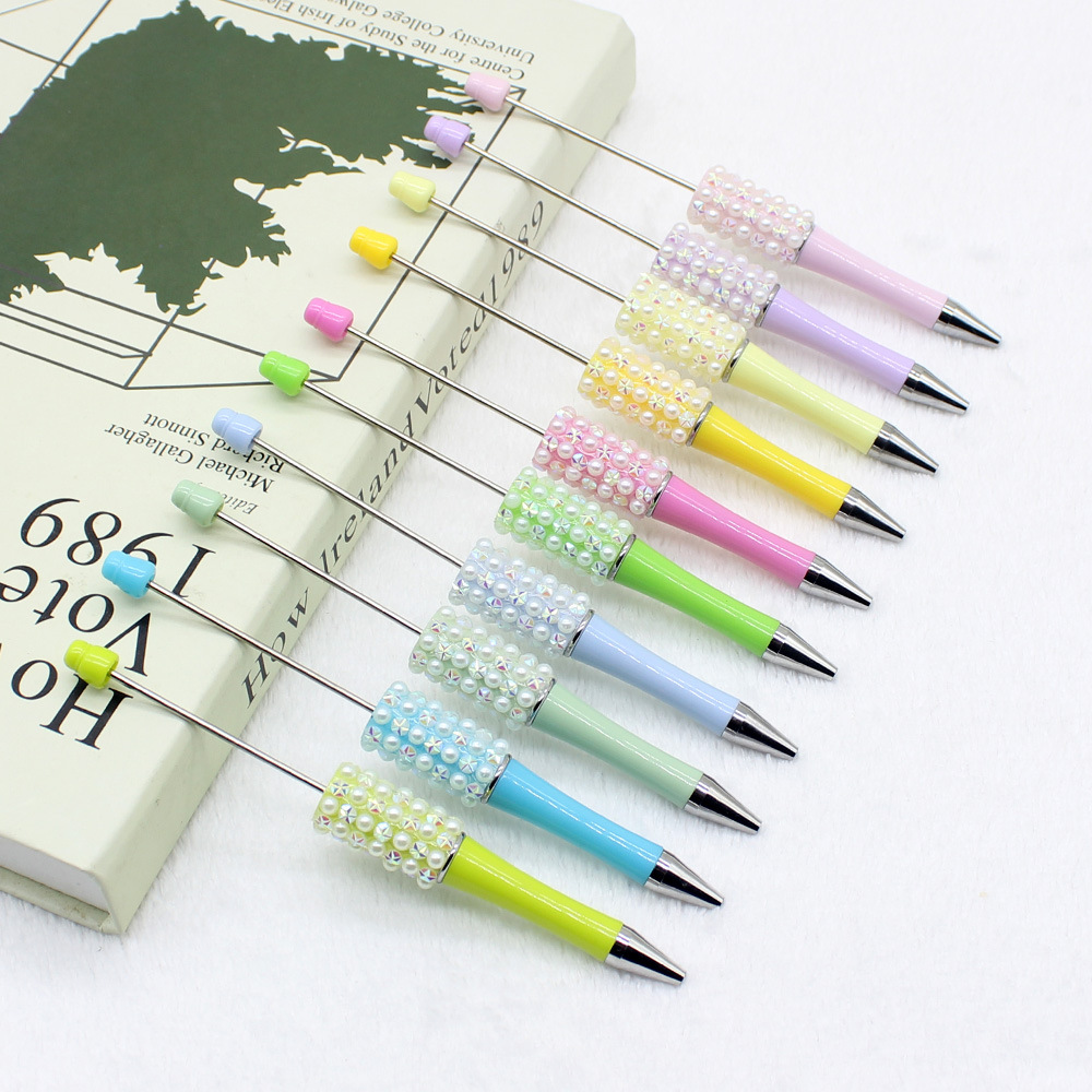 DIY beaded pen new cross-border hot sale diamond-embedded snowflake pearl diamond pen handmade student gift stationery
