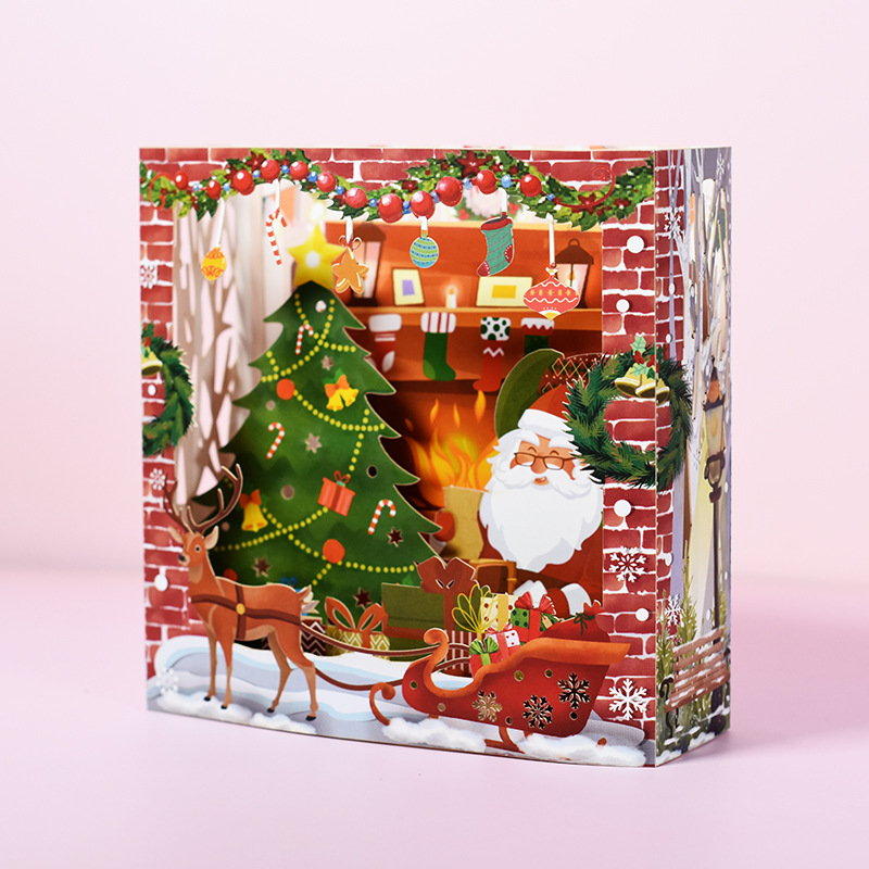 Picture of New Creative Amazon Cross-Border 3D Greeting Card Holiday Greetings Handmade Card Color Printed Christmas Lettering