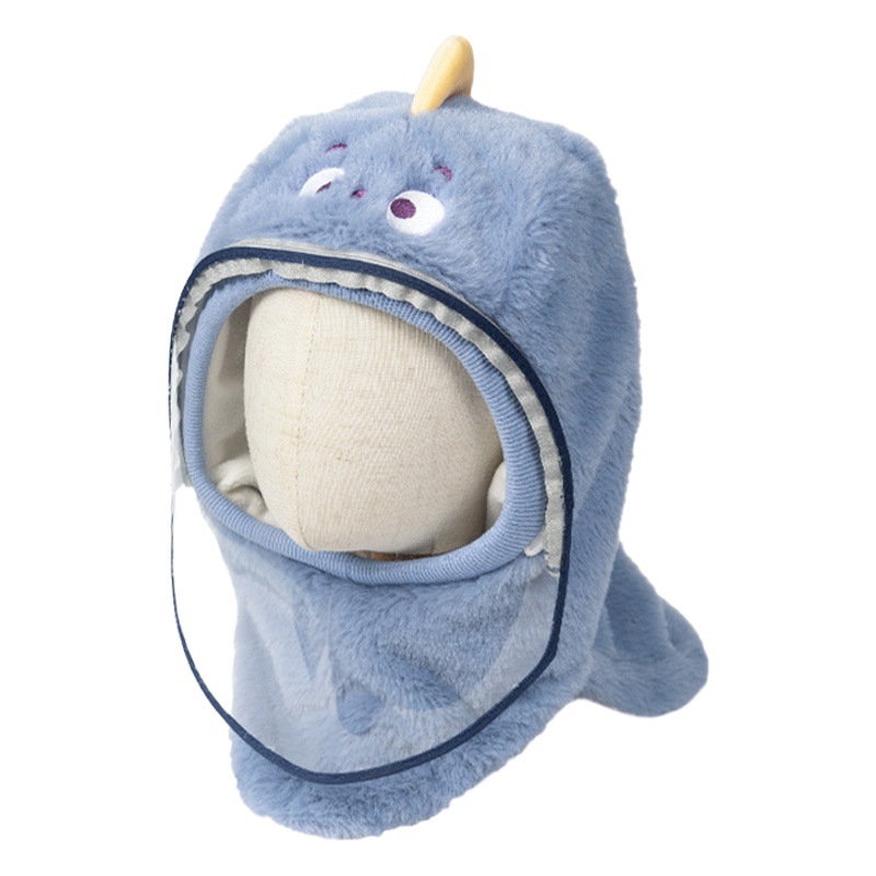 Children's windproof cap anti-fog ear mask integrated cap thickened winter cycling electric car full face windproof pullover cap