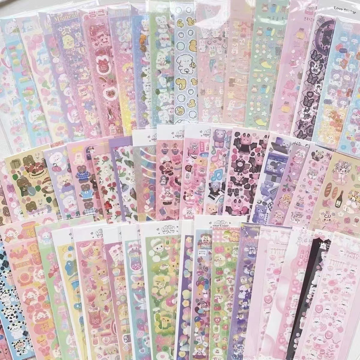 Picture of Korean hand account does not repeat goo card sticker laser hand account cartoon printing PVC decorative stickers wholesale card set