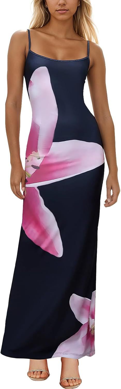 Picture of Autumn 2025 New Elegant Temperament Tight Low-cut Contrast Color Rose Print Design One Step Sling dress