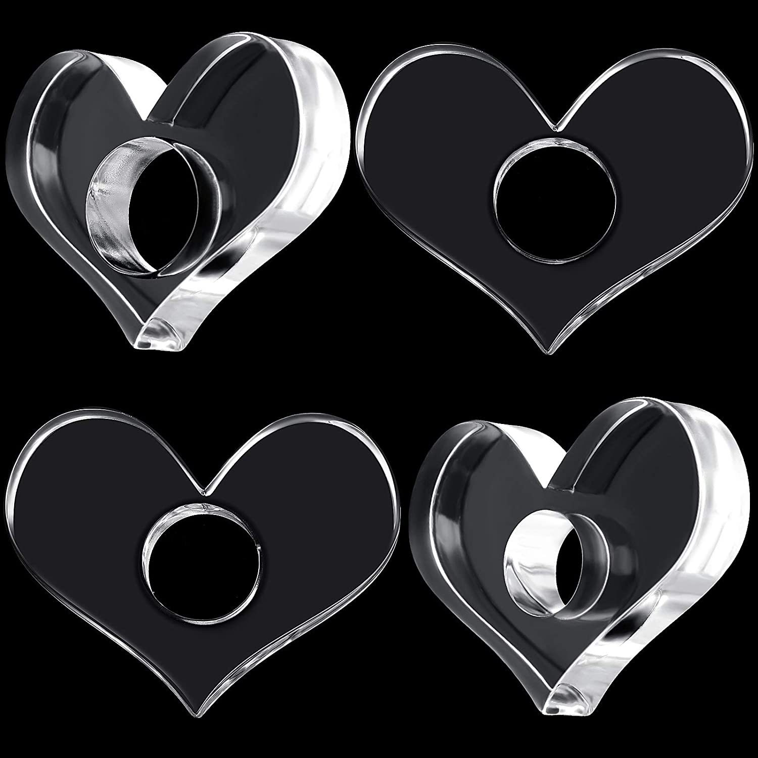 New Acrylic Heart-Shaped Thumb Bookmark, Convenient and Creative Reading Transparent Thumb Ring Book Page Clip