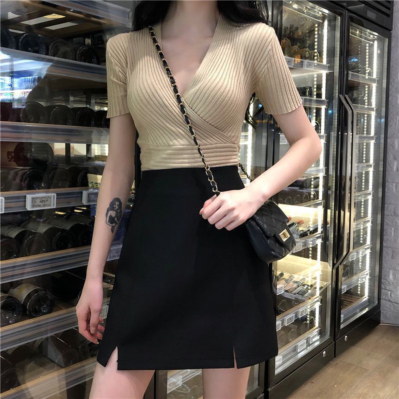 New Style Sense 20 Student Internet Celebrity Skirt 23 Skirt Summer Fashion Short Skirt A- Line Skirt All-match Design Black Ins Korean Style