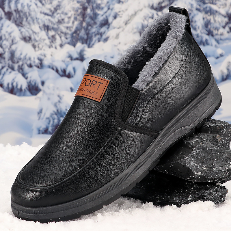 Cotton Shoes for Middle-Aged and Elderly People, Winter Men's Shoes, Old Beijing Cloth Shoes, Men's Velvet Thickeneded Warm Shoes, Men's Shoes for the Elderly