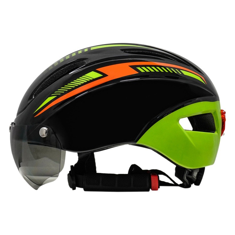 Goggles Cycling Bicycle Helmet Mountain Bike Helmet with Taillight Roller Skating Helmet Foreign Trade